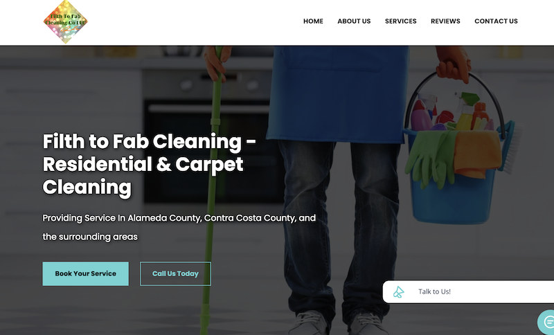 Captura de Imagen del Sitio Web de Limpieza de Filth to Fab Cleaning